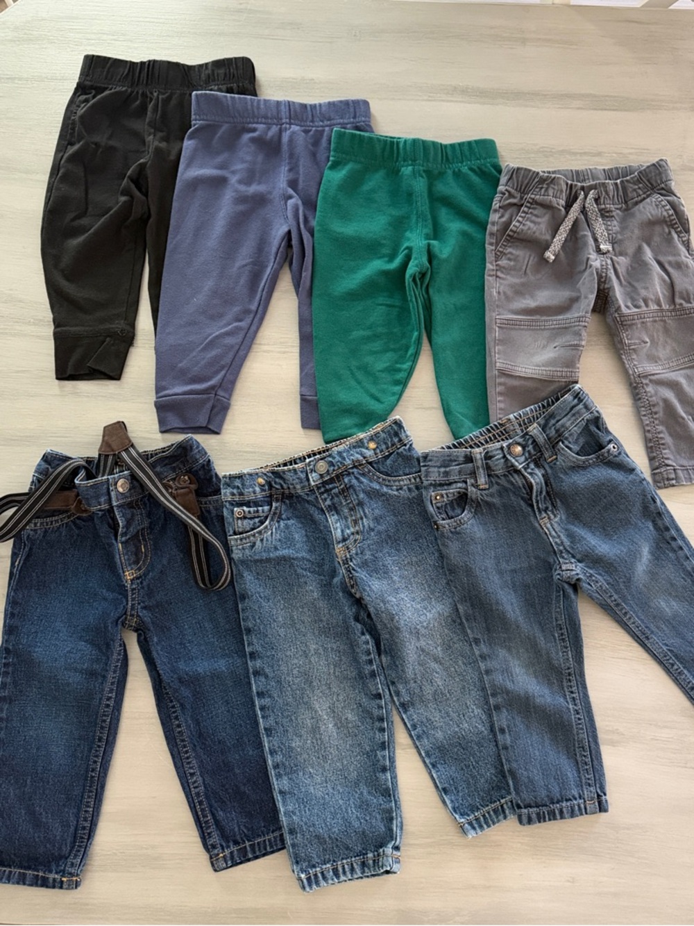 Boy Pants Bundle 18 months- 7 Pieces. Jeans, Joggers, Lounge Pants EUC. Carters